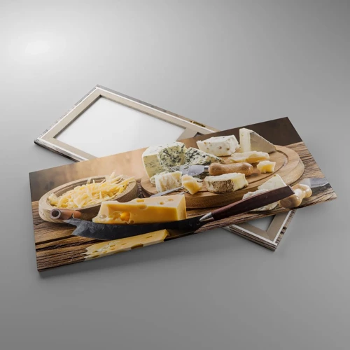 Bild auf Leinwand - Leinwandbild - Lächeln Sie den Käse an - 120x50 cm