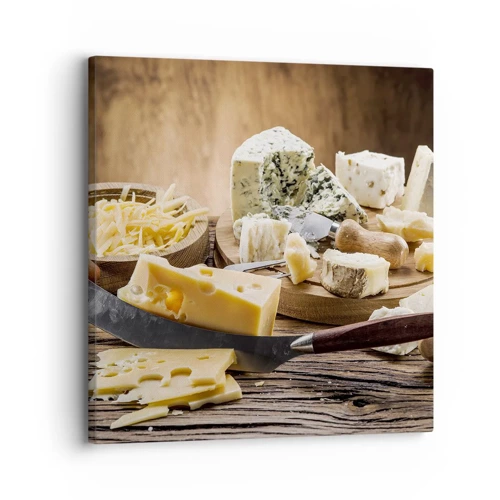 Bild auf Leinwand - Leinwandbild - Lächeln Sie den Käse an - 30x30 cm