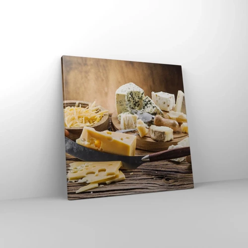 Bild auf Leinwand - Leinwandbild - Lächeln Sie den Käse an - 40x40 cm
