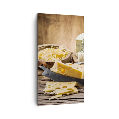 Bild auf Leinwand - Leinwandbild - Lächeln Sie den Käse an - 45x80 cm