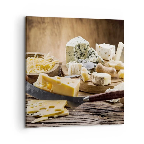 Bild auf Leinwand - Leinwandbild - Lächeln Sie den Käse an - 60x60 cm