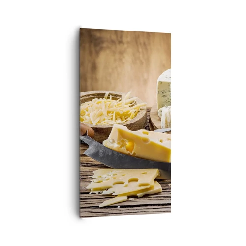 Bild auf Leinwand - Leinwandbild - Lächeln Sie den Käse an - 65x120 cm