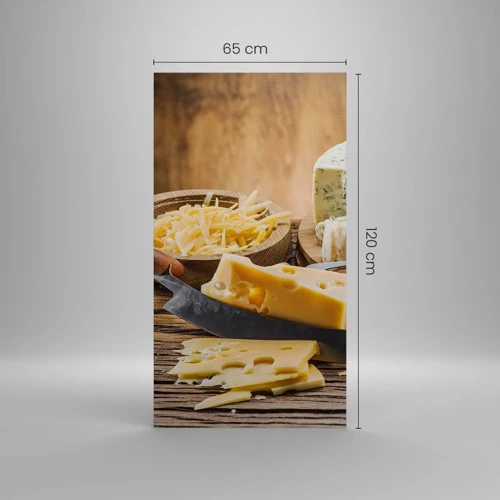 Bild auf Leinwand - Leinwandbild - Lächeln Sie den Käse an - 65x120 cm