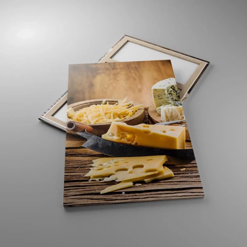 Bild auf Leinwand - Leinwandbild - Lächeln Sie den Käse an - 80x120 cm