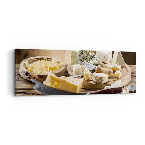 Bild auf Leinwand - Leinwandbild - Lächeln Sie den Käse an - 90x30 cm