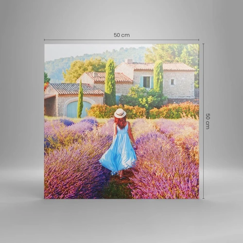 Bild auf Leinwand - Leinwandbild - Lavendel Mädchen - 50x50 cm