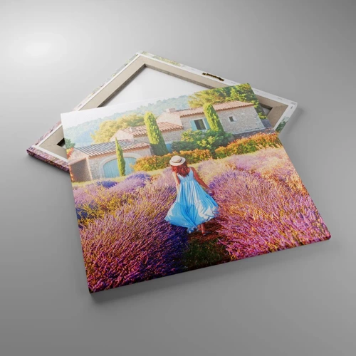 Bild auf Leinwand - Leinwandbild - Lavendel Mädchen - 60x60 cm