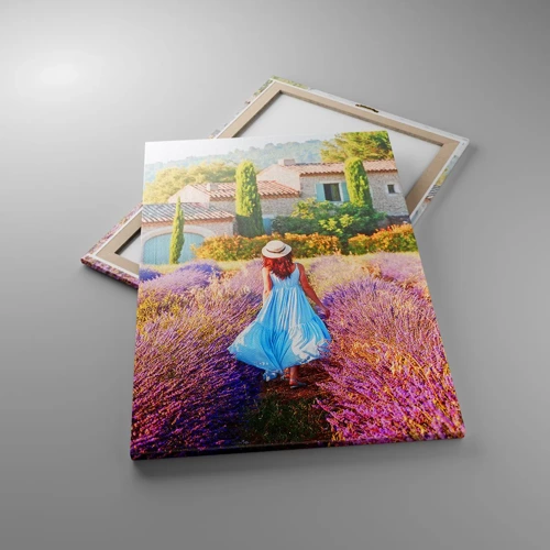 Bild auf Leinwand - Leinwandbild - Lavendel Mädchen - 70x100 cm