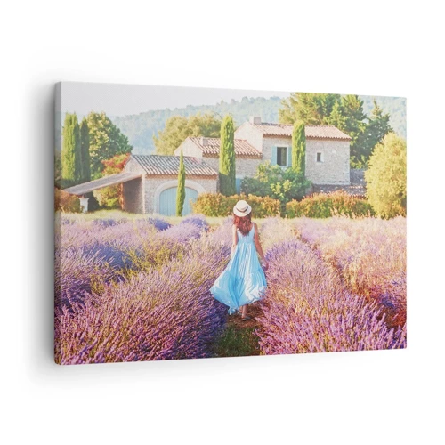 Bild auf Leinwand - Leinwandbild - Lavendel Mädchen - 70x50 cm