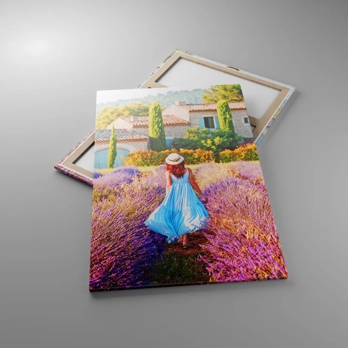 Bild auf Leinwand - Leinwandbild - Lavendel Mädchen - 80x120 cm