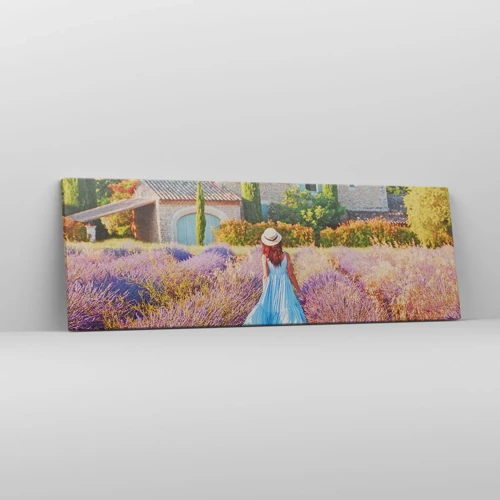 Bild auf Leinwand - Leinwandbild - Lavendel Mädchen - 90x30 cm