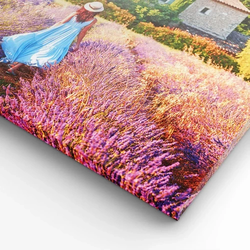 Bild auf Leinwand - Leinwandbild - Lavendel Mädchen - 90x30 cm