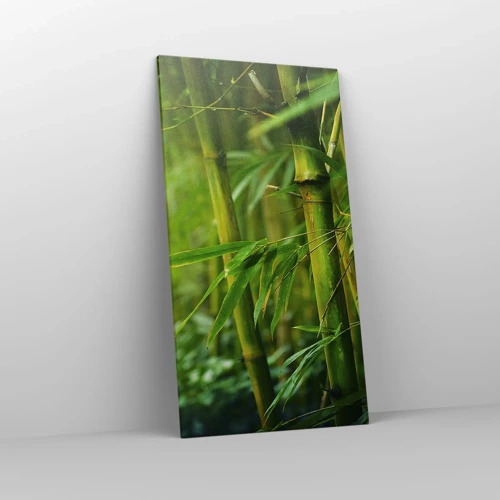 Bild auf Leinwand - Leinwandbild - Lerne Grün selbst kennen - 65x120 cm