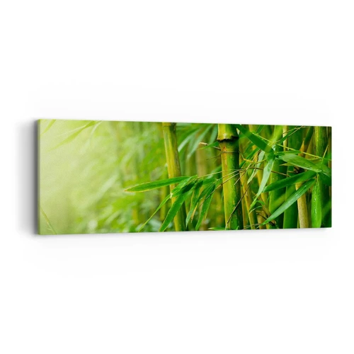 Bild auf Leinwand - Leinwandbild - Lerne Grün selbst kennen - 90x30 cm