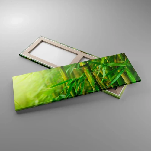 Bild auf Leinwand - Leinwandbild - Lerne Grün selbst kennen - 90x30 cm