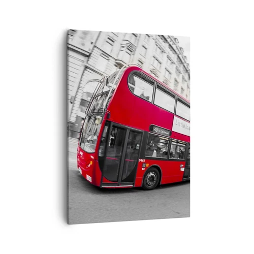 Bild auf Leinwand - Leinwandbild - London traditionell - mit dem Bus - 50x70 cm