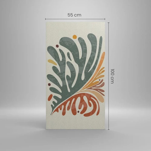 Bild auf Leinwand - Leinwandbild - Mehrfarbiges Blatt - 55x100 cm