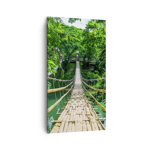 Bild auf Leinwand - Leinwandbild - Monkey Bridge über das Grün - 45x80 cm