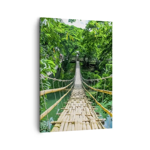 Bild auf Leinwand - Leinwandbild - Monkey Bridge über das Grün - 50x70 cm