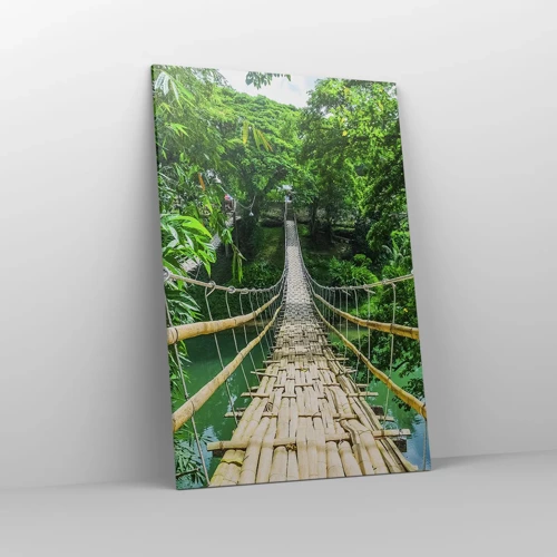 Bild auf Leinwand - Leinwandbild - Monkey Bridge über das Grün - 80x120 cm