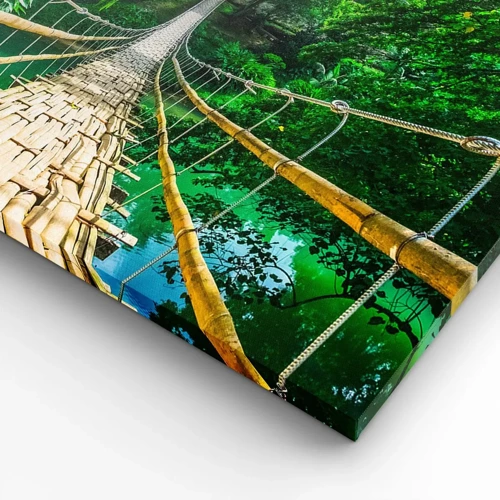 Bild auf Leinwand - Leinwandbild - Monkey Bridge über das Grün - 90x30 cm