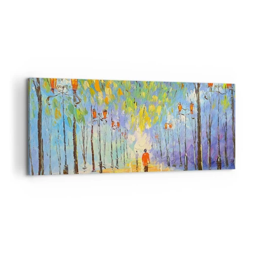 Bild auf Leinwand - Leinwandbild - Nachtlied des Regens - 100x40 cm