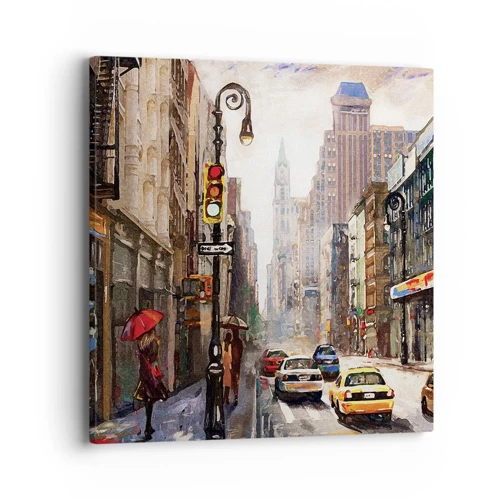 Bild auf Leinwand - Leinwandbild - New York - auch im Regen bunt - 40x40 cm