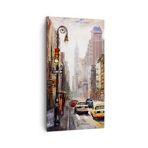 Bild auf Leinwand - Leinwandbild - New York - auch im Regen bunt - 45x80 cm