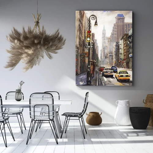 Bild auf Leinwand - Leinwandbild - New York - auch im Regen bunt - 45x80 cm