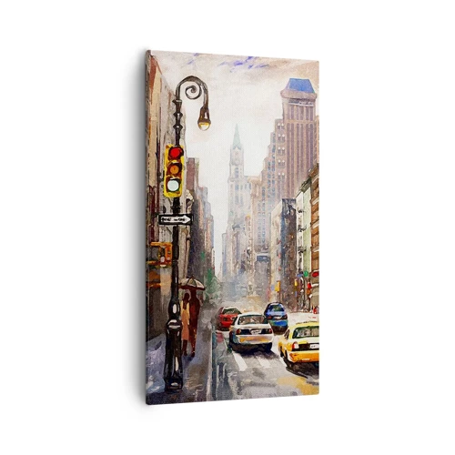 Bild auf Leinwand - Leinwandbild - New York - auch im Regen bunt - 55x100 cm