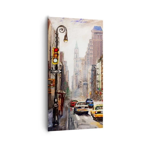 Bild auf Leinwand - Leinwandbild - New York - auch im Regen bunt - 65x120 cm