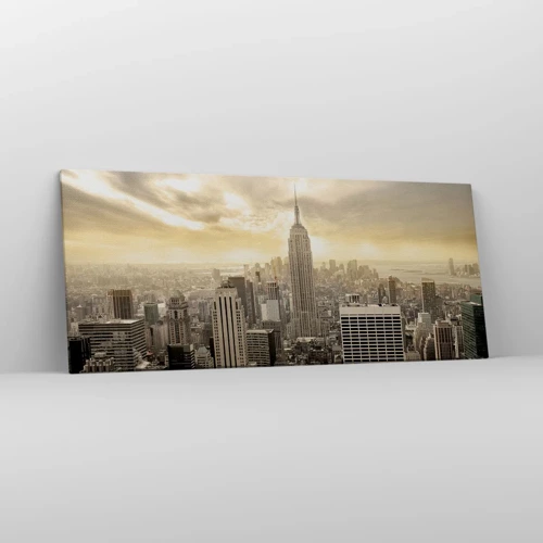 Bild auf Leinwand - Leinwandbild - New York aus Grau - 120x50 cm