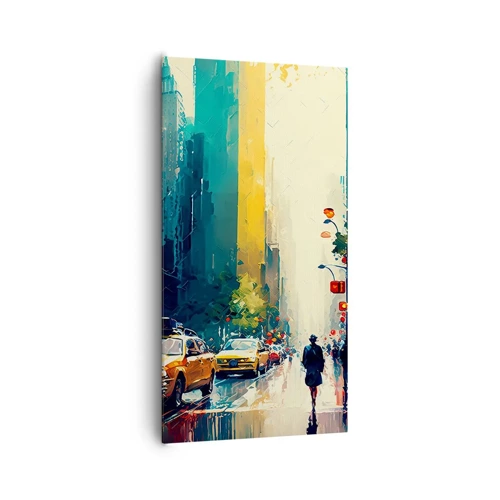 Bild auf Leinwand - Leinwandbild - New York – selbst der Regen ist hier bunt - 65x120 cm