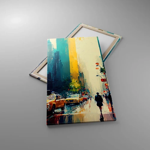 Bild auf Leinwand - Leinwandbild - New York – selbst der Regen ist hier bunt - 65x120 cm
