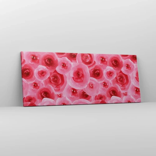 Bild auf Leinwand - Leinwandbild - Oben und unten Rosen - 100x40 cm