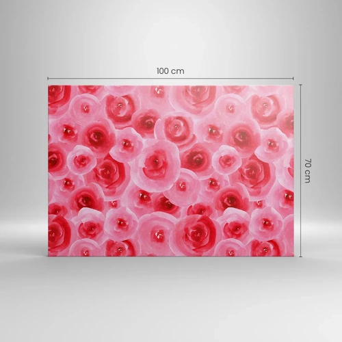 Bild auf Leinwand - Leinwandbild - Oben und unten Rosen - 100x70 cm