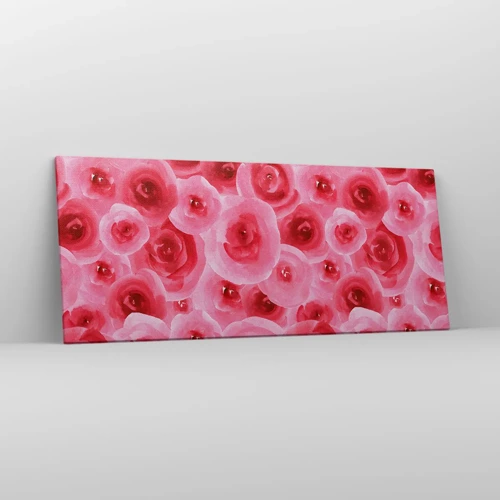 Bild auf Leinwand - Leinwandbild - Oben und unten Rosen - 120x50 cm