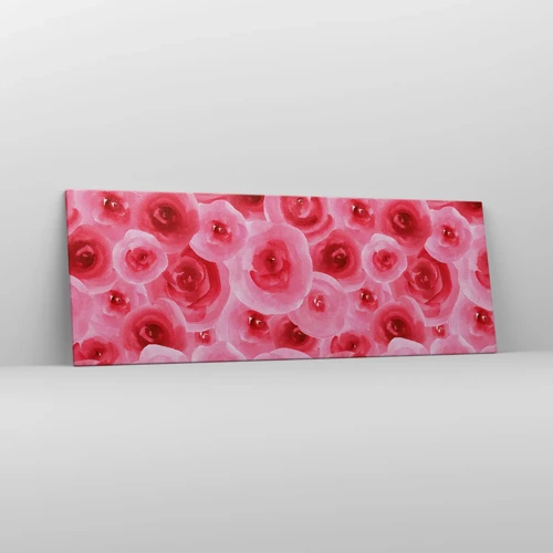 Bild auf Leinwand - Leinwandbild - Oben und unten Rosen - 140x50 cm