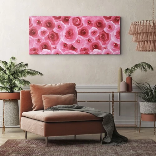 Bild auf Leinwand - Leinwandbild - Oben und unten Rosen - 90x30 cm