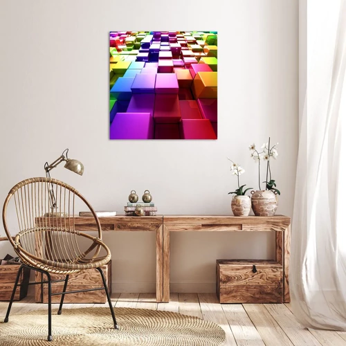 Bild auf Leinwand - Leinwandbild - Op-Art gemeinsam im Team - 30x30 cm