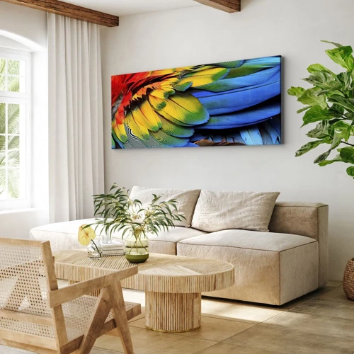 Bild auf Leinwand - Leinwandbild - Paradiesvogel - 100x40 cm