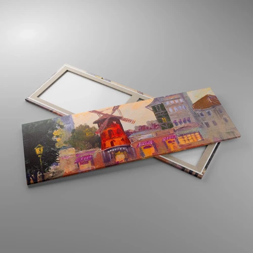 Bild auf Leinwand - Leinwandbild - Pariser Ikonen – Moulin Rouge - 140x50 cm