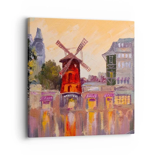 Bild auf Leinwand - Leinwandbild - Pariser Ikonen – Moulin Rouge - 40x40 cm