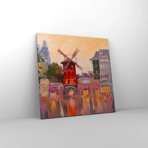 Bild auf Leinwand - Leinwandbild - Pariser Ikonen – Moulin Rouge - 60x60 cm