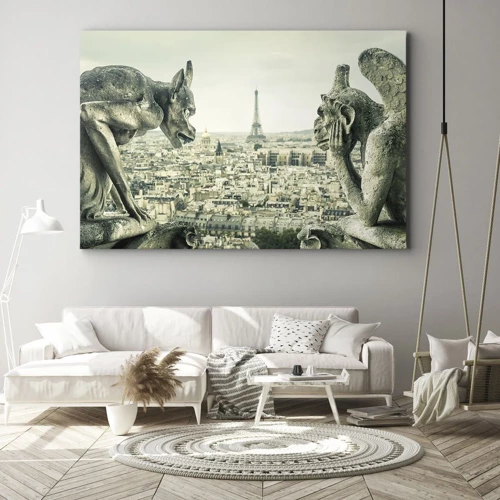 Bild auf Leinwand - Leinwandbild - Pariser Plaudern - 70x50 cm