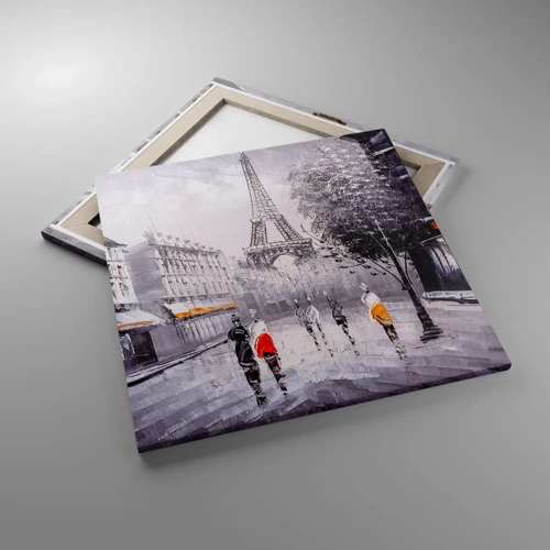 Bild auf Leinwand - Leinwandbild - Pariser Spaziergang - 60x60 cm