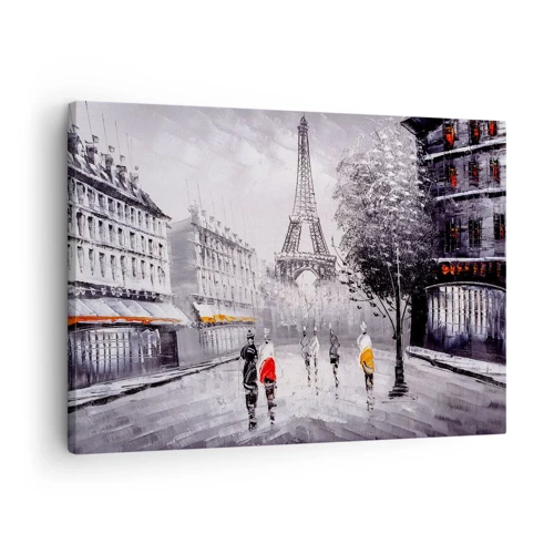 Bild auf Leinwand - Leinwandbild - Pariser Spaziergang - 70x50 cm