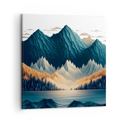 Bild auf Leinwand - Leinwandbild - Perfekte Berglandschaft - 50x50 cm
