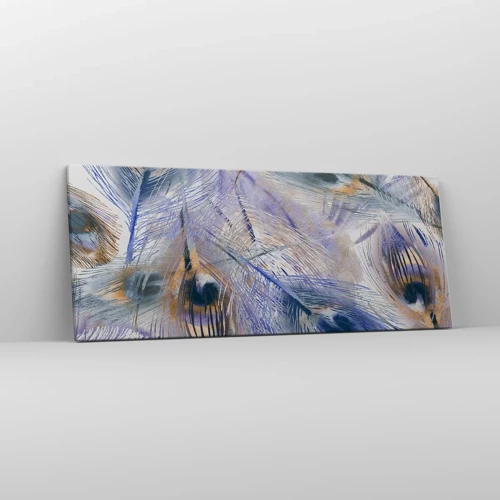 Bild auf Leinwand - Leinwandbild - Pfau-Komposition - 100x40 cm