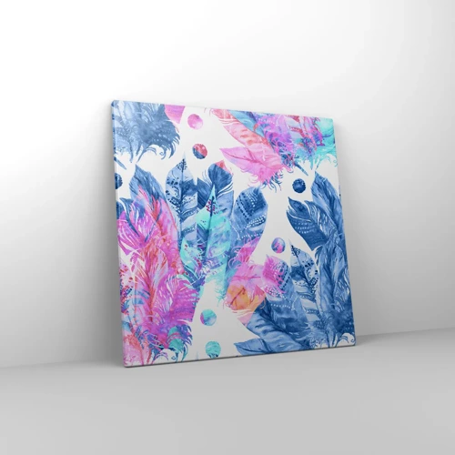 Bild auf Leinwand - Leinwandbild - Pflaumen in Pink und Blau - 50x50 cm